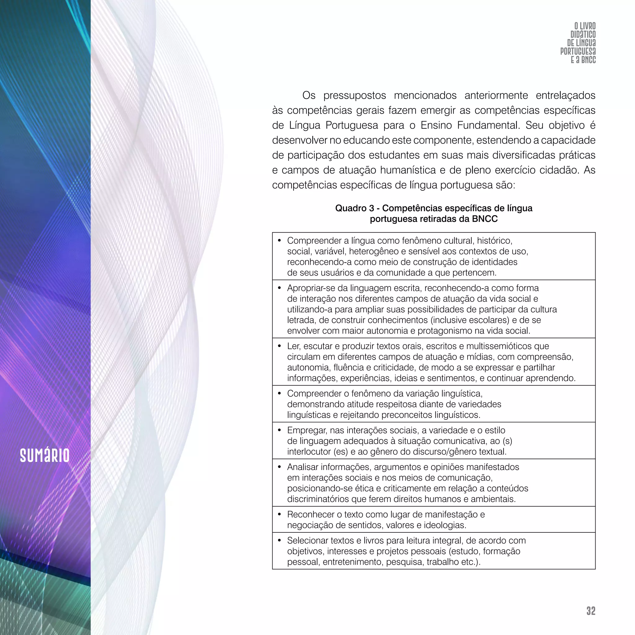 O livro didático de Língua Portuguesa e a BNCC: construção de instrumento avaliativo