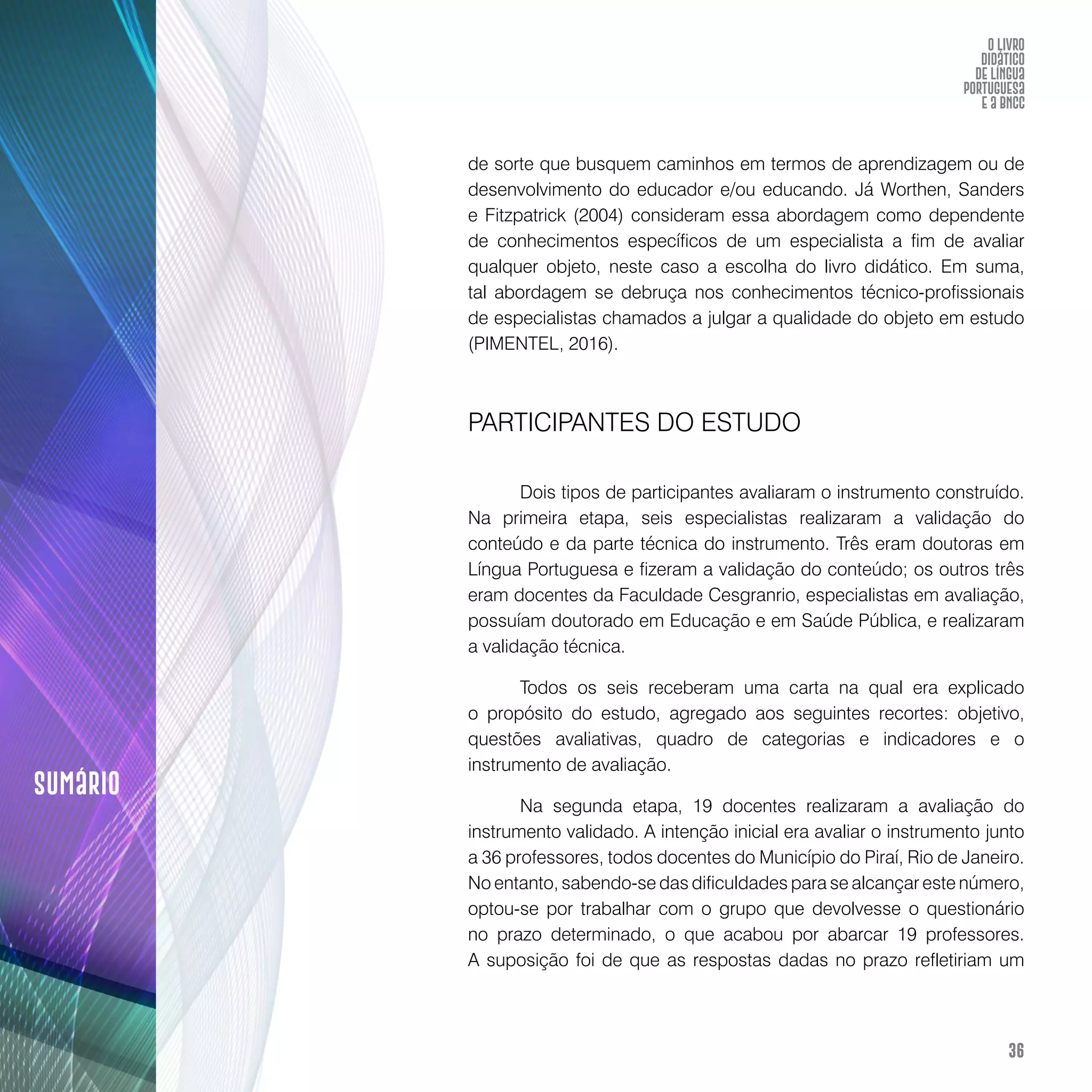 O livro didático de Língua Portuguesa e a BNCC: construção de instrumento avaliativo