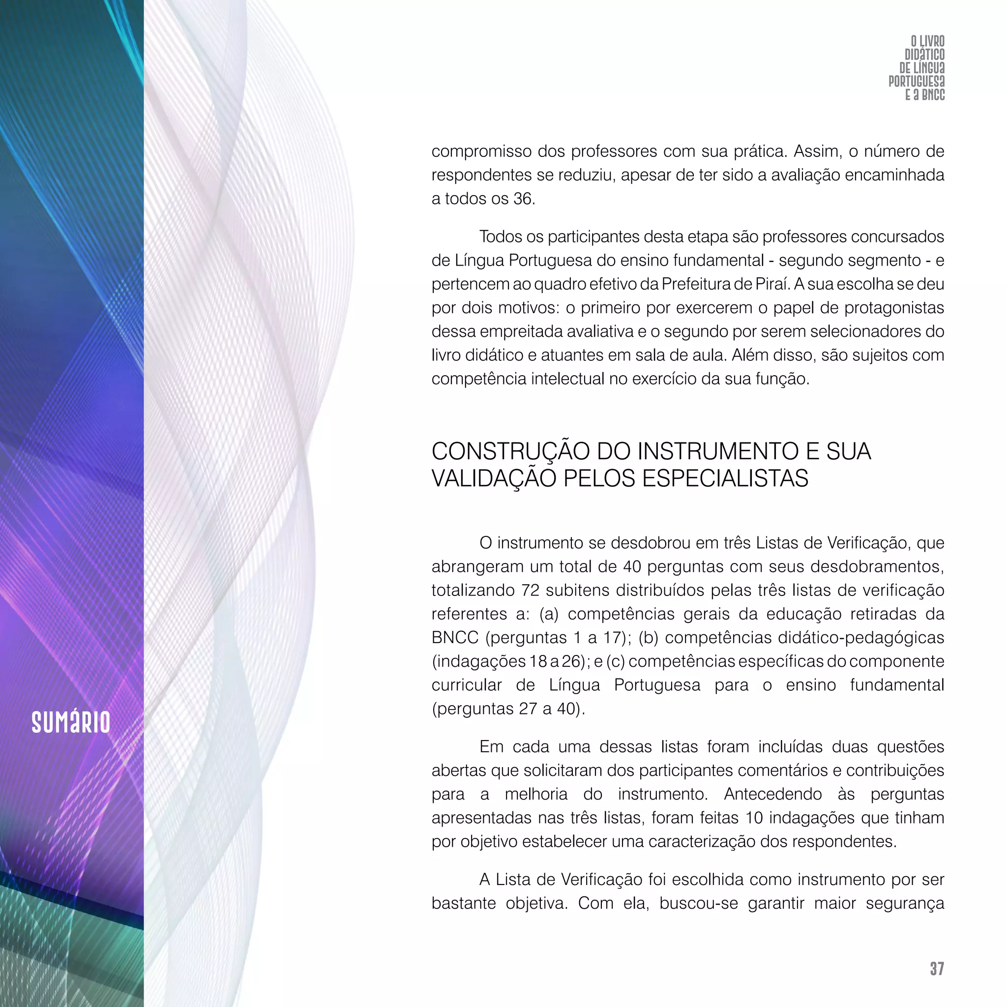 O livro didático de Língua Portuguesa e a BNCC: construção de instrumento avaliativo