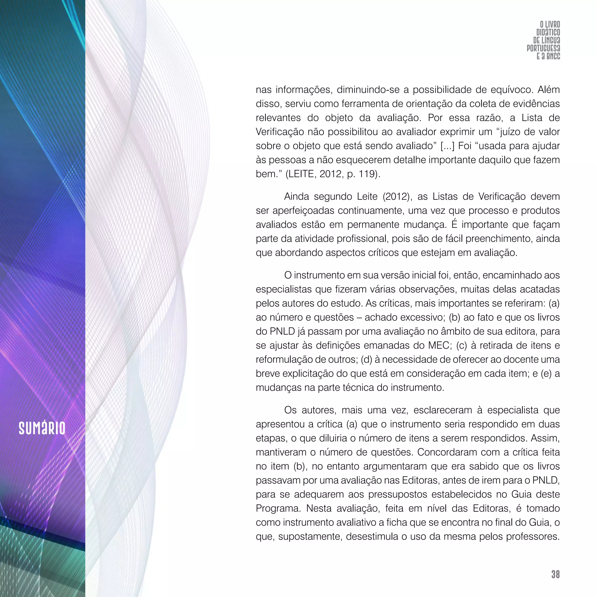 O livro didático de Língua Portuguesa e a BNCC: construção de instrumento avaliativo