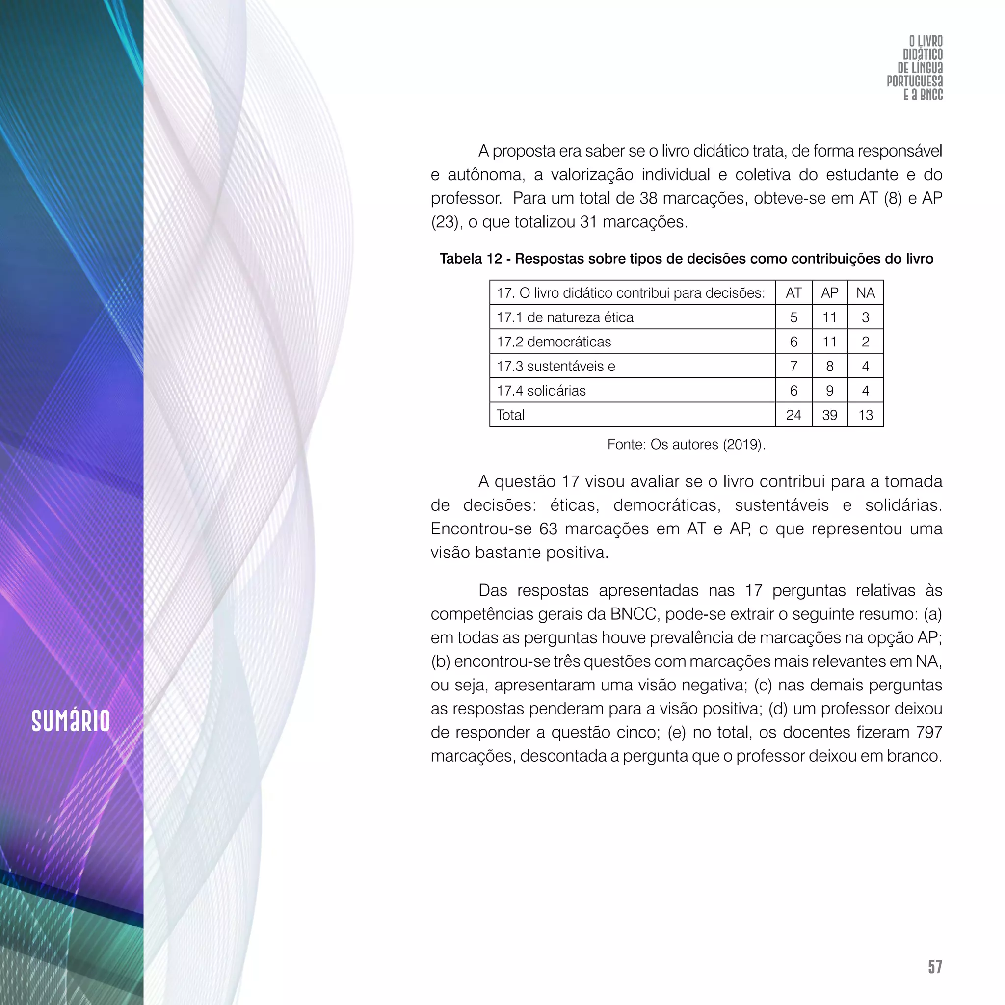 O livro didático de Língua Portuguesa e a BNCC: construção de instrumento avaliativo