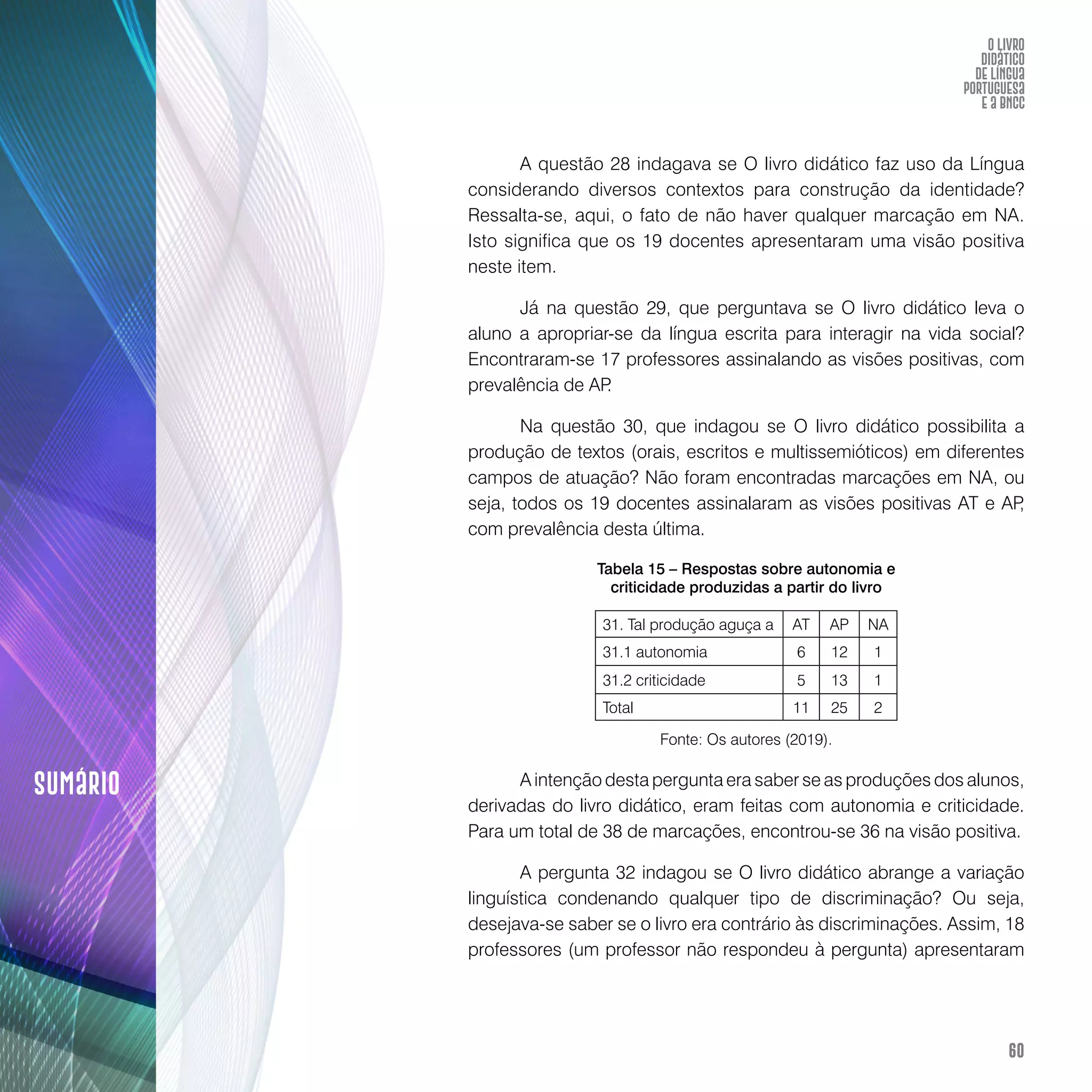O livro didático de Língua Portuguesa e a BNCC: construção de instrumento avaliativo