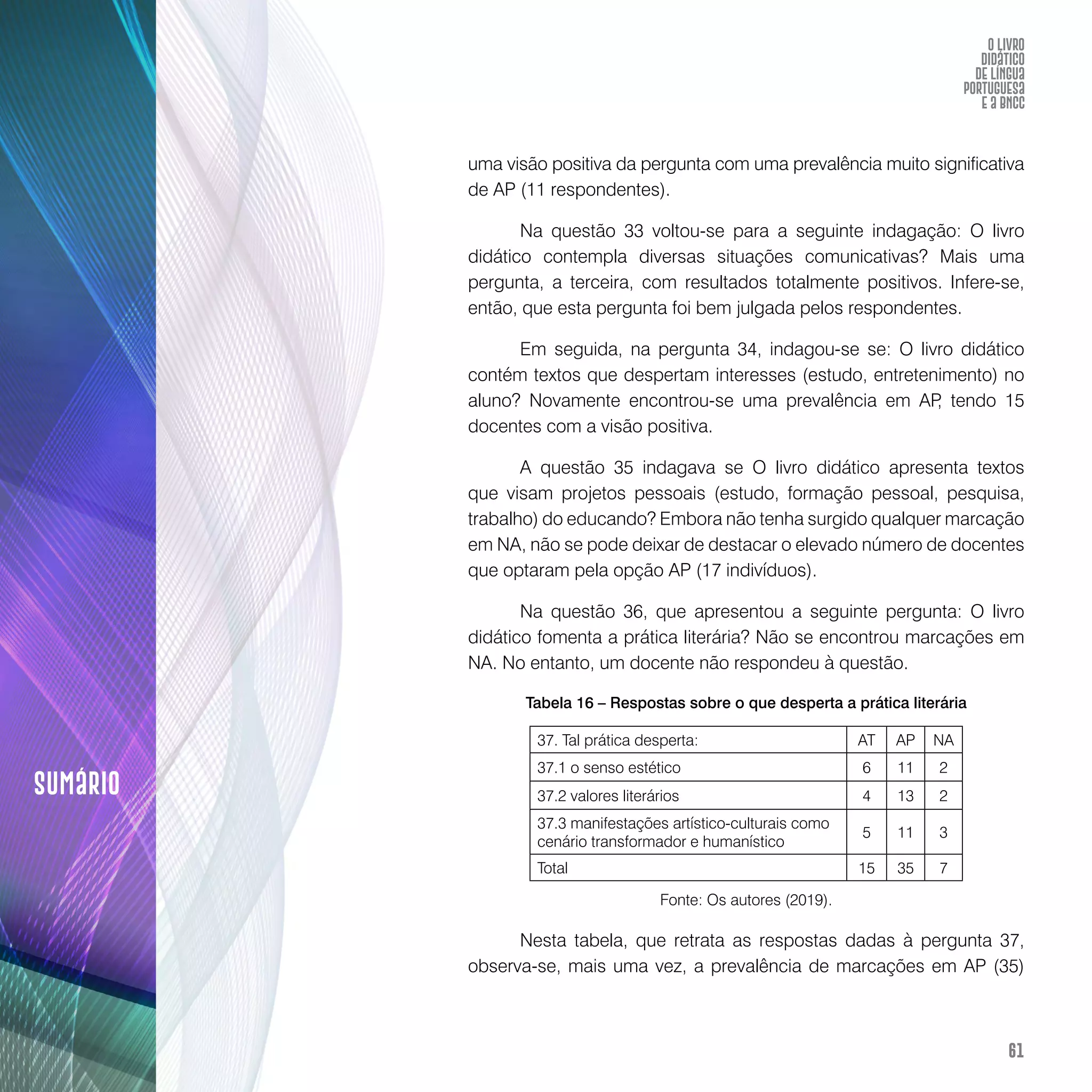 O livro didático de Língua Portuguesa e a BNCC: construção de instrumento avaliativo