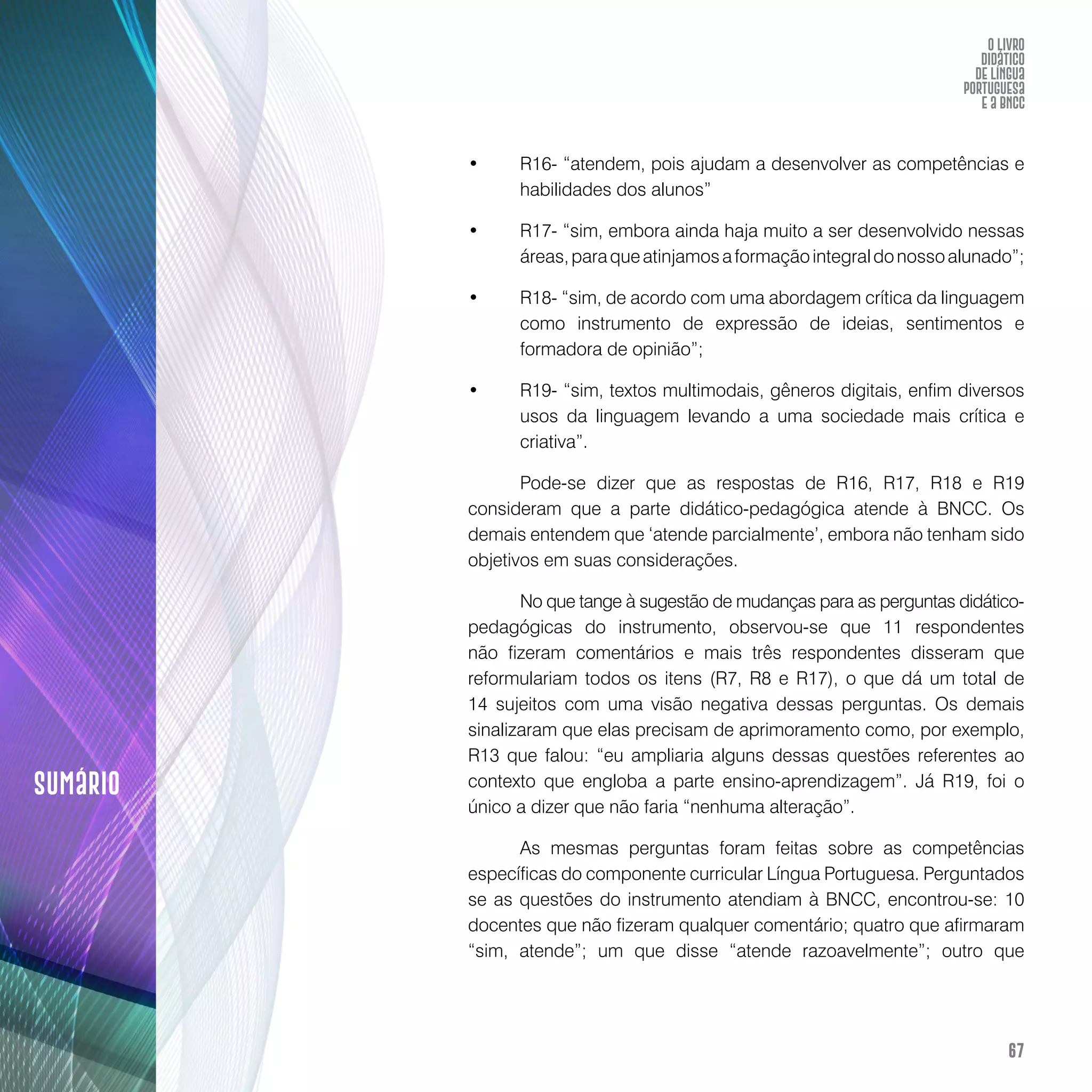 O livro didático de Língua Portuguesa e a BNCC: construção de instrumento avaliativo