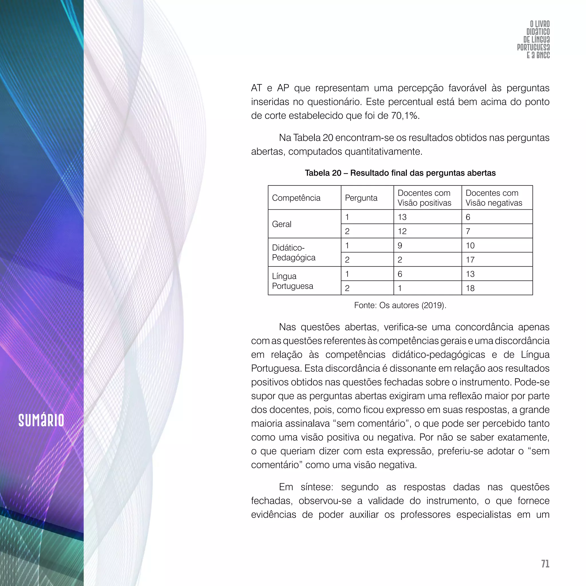 O livro didático de Língua Portuguesa e a BNCC: construção de instrumento avaliativo