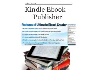 Kindle Ebook
Publisher
EBOOK CREATOR
 
