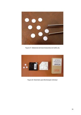   35	
  
	
  
Figura 21: Detectores termoluminescentes de CaSO4:Dy
Figura 22: Dosímetro para Monitoração Individual
 