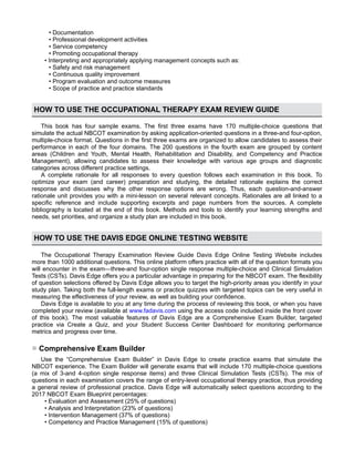 Occupational Rationale eBook Occupational Therapy Examination Review Guide with Davis Edge 5th ...