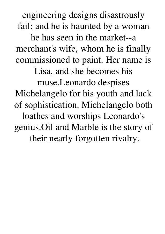 Ebook Oil And Marble A Novel Of Leonardo And Michelangelo Free E