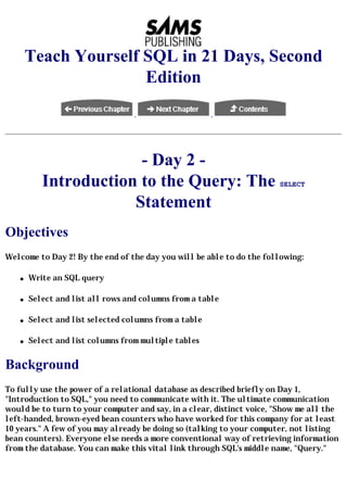 (Ebook pdf) teach yourself sql in 21 days | PDF