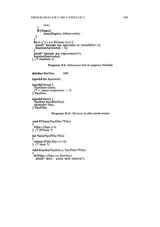 PROGRAMAS EM C DO CAPÍTULO 2 209
 