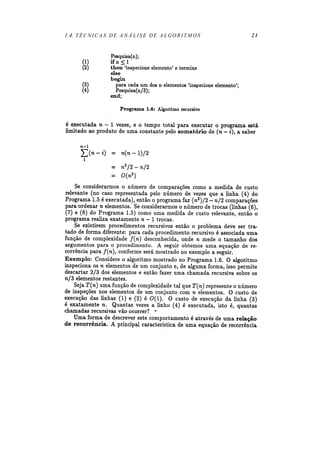 1.4. TÉCNICAS DE ANÁLISE DE ALGORITMOS 21
 