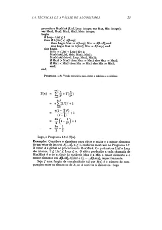 1.4. TÉCNICAS DE ANÁLISE DE ALGORITMOS 23
 