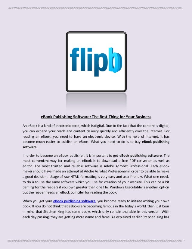 E book publishing software the best thing for your business