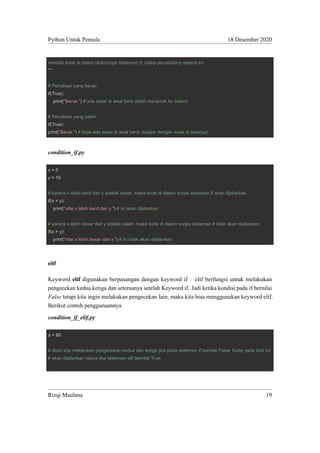 Statemen Nama Python Ebook python untuk pemula | PDF
