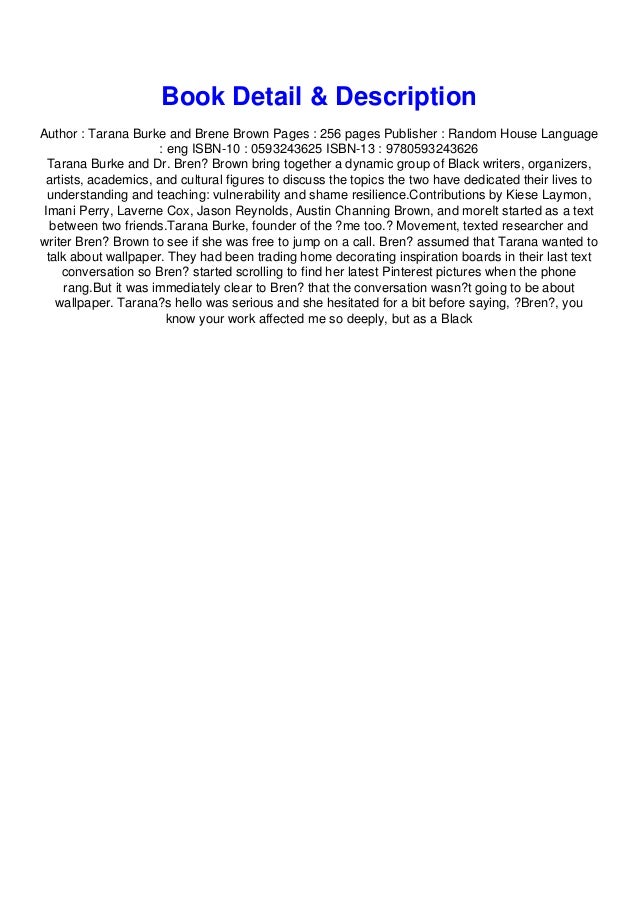 Ebook Reader You Are Your Best Thing Vulnerability Shame Resilienc