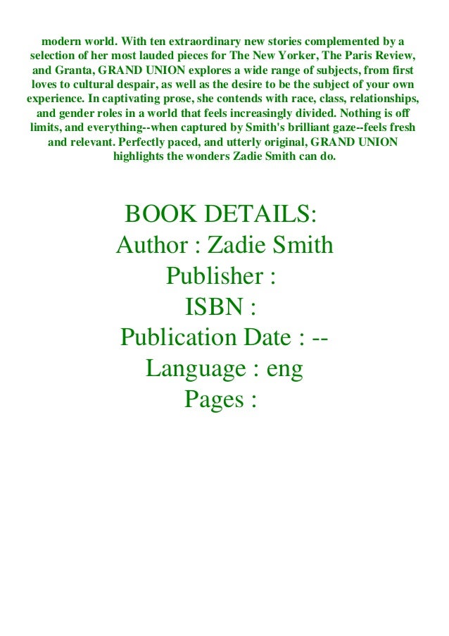 On Beauty Pdf Zadie Smith