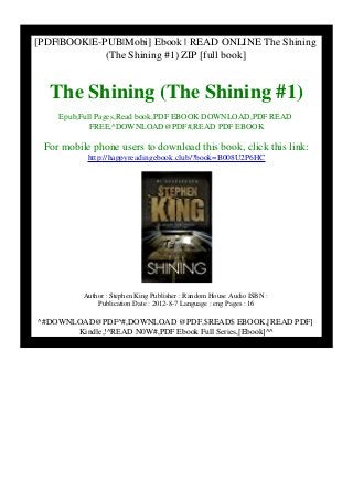 Ebook Read Online The Shining The Shining 1 Zip Ebook Read Online The Shining The Shining 1 Zip