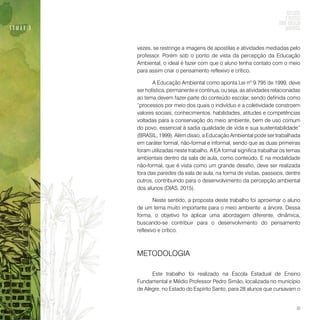 Reflexões e práticas sobre educação ambiental