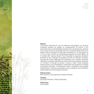 Reflexões e práticas sobre educação ambiental