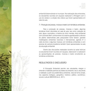 Reflexões e práticas sobre educação ambiental