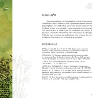 Reflexões e práticas sobre educação ambiental