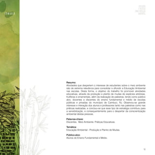 Reflexões e práticas sobre educação ambiental