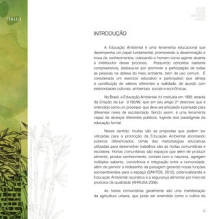 Reflexões e práticas sobre educação ambiental