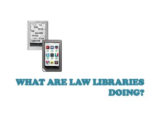 WHAT ARE LAW LIBRARIES
                DOING?
 