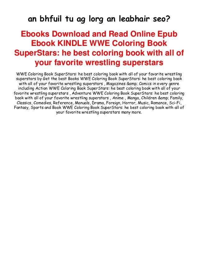 Download Ebooks Download Wwe Coloring Book Superstars He Best Coloring Book
