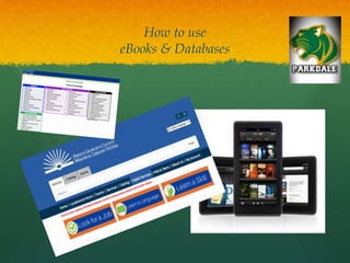 How to use
eBooks & Databases
 