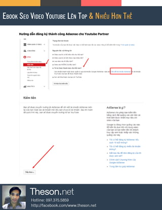 Hướng dẫn đăng ký thành công Adsense cho Youtube Partner
 