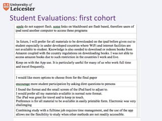 Student Evaluations: first cohort
 