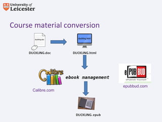 Course material conversion




                             epubbud.com
      Calibre.com
 