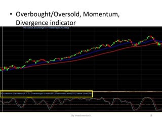 • Overbought/Oversold, Momentum,
Divergence indicator
By Investmentory 18
 