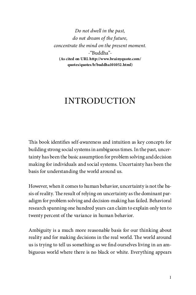 Self Awareness And Intuition For Leadership In Ambiguous Times