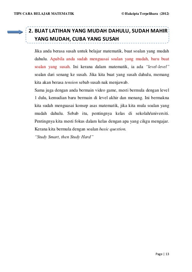 Ebook tips belajar matematik