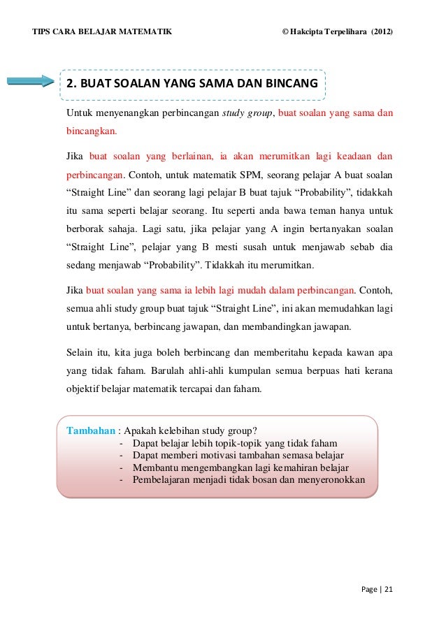 Ebook tips belajar matematik
