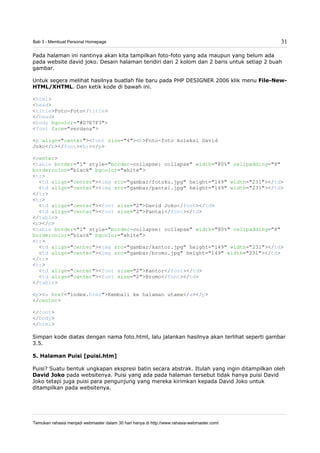 Ebook tutorial belajar html | PDF