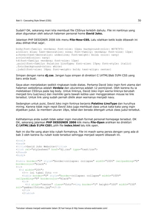 Ebook tutorial belajar html | PDF
