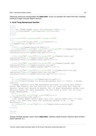 Ebook tutorial belajar html | PDF