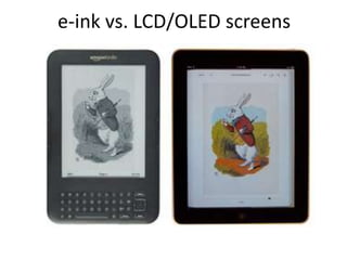e-ink vs. LCD/OLED screens
 