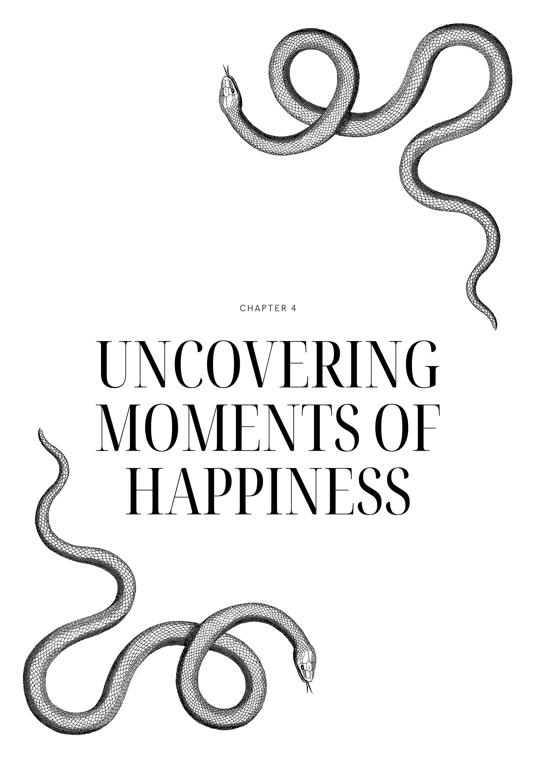 UNCOVERING
MOMENTS OF
HAPPINESS
CHAPTER 4
 