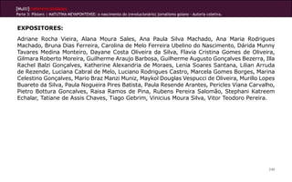 [Multi]rreferencialidades
Parte 3: Pôsters | MATUTINA MEYAPONTENSE: o nascimento do (revolucionário) jornalismo goiano - Autoria coletiva.


EXPOSITORES:
Adriane Rocha Vieira, Alana Moura Sales, Ana Paula Silva Machado, Ana Maria Rodrigues
Machado, Bruna Dias Ferreira, Carolina de Melo Ferreira Ubelino do Nascimento, Dárida Munny
Tavares Medina Monteiro, Dayane Costa Oliveira da Silva, Flavia Cristina Gomes de Oliveira,
Gilmara Roberto Moreira, Guilherme Araujo Barbosa, Guilherme Augusto Gonçalves Bezerra, Illa
Rachel Balzi Gonçalves, Katherine Alexandria de Moraes, Lenia Soares Santana, Lilian Arruda
de Rezende, Luciana Cabral de Melo, Luciano Rodrigues Castro, Marcela Gomes Borges, Marina
Celestino Gonçalves, Mario Braz Manzi Muniz, Maykol Douglas Vespucci de Oliveira, Murillo Lopes
Buareto da Silva, Paula Nogueira Pires Batista, Paula Resende Arantes, Pericles Viana Carvalho,
Pietro Bottura Goncalves, Raisa Ramos de Pina, Rubens Pereira Salomão, Stephani Katreem
Echalar, Tatiane de Assis Chaves, Tiago Gebrim, Vinicius Moura Silva, Vitor Teodoro Pereira.




                                                                                                                   240
 