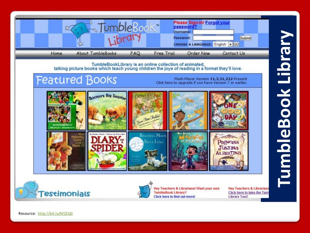 TumbleBook Library Resource http//bit.ly/MZSQ0