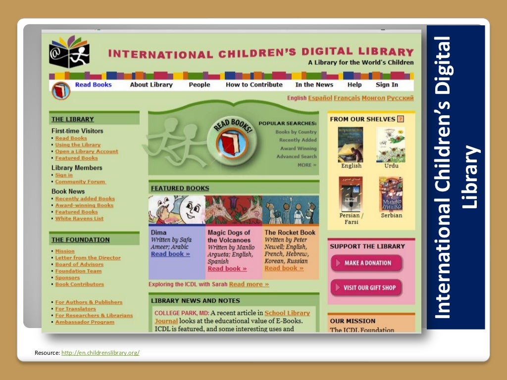 International Children’s Digital LibraryResource http//en.childrens…