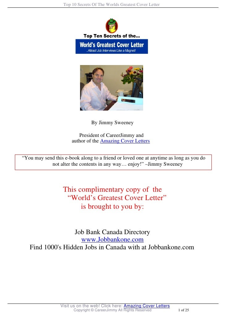 top 10 secrets of the worlds greatest cover letter jimmy sweeney cover letter