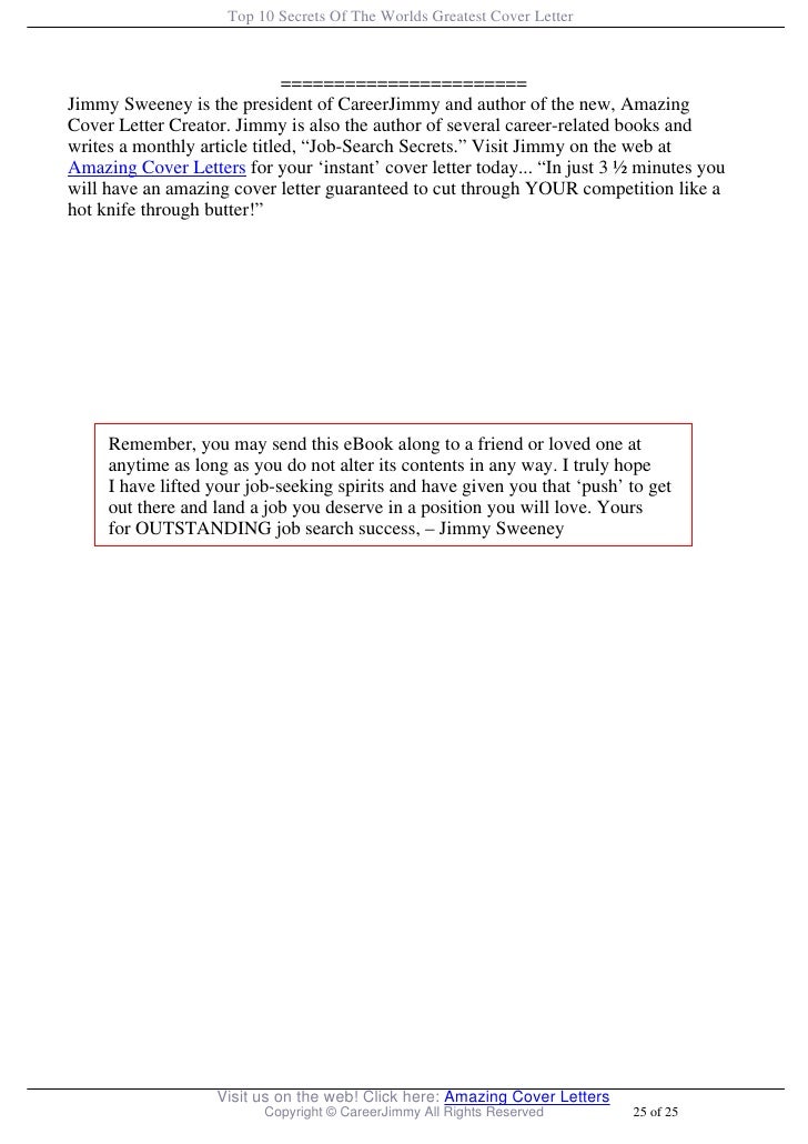amazing cover letter