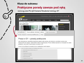 Klucz do sukcesu:
Praktyczne porady zawsze pod ręką
www.ey.com/PL/pl/Careers/Students/Joining-EY
26
 