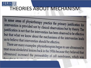 THEORIES ABOUT MECHANISM: